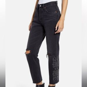 Levi’s 501 Canyon Studded Ripped Jeans